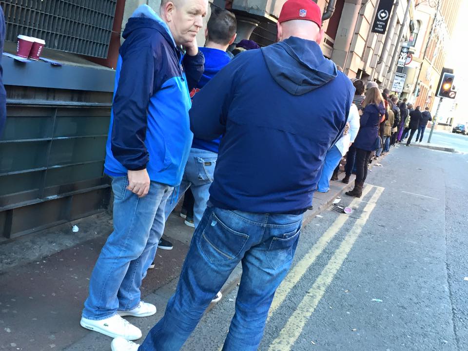 Queueing for entry to Piccadilly Records, Manchester