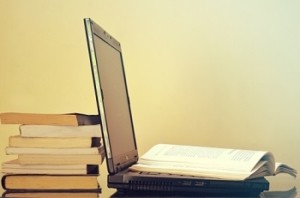 Books & Laptop - Homeworking tips from Orderly Office and Home
